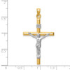Lex & Lu 14k Two-tone Gold Hollow Crucifix Pendant LALXR1847 - 3 - Lex & Lu