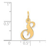 Lex & Lu 14k Yellow Gold Small Fancy Script Initial S Charm - 4 - Lex & Lu