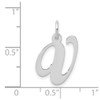 Lex & Lu 14k White Gold Medium Fancy Script Initial V Charm - 3 - Lex & Lu