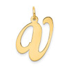 Lex & Lu 14k Yellow Gold Large Fancy Script Initial V Charm - Lex & Lu