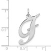 Lex & Lu 14k White Gold Large Fancy Script Initial F Charm - 3 - Lex & Lu