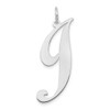 Lex & Lu 14k White Gold Large Fancy Script Initial J Charm - Lex & Lu