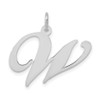 Lex & Lu 14k White Gold Large Fancy Script Initial W Charm - Lex & Lu