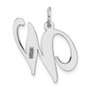 Lex & Lu 14k White Gold Large Fancy Script Initial W Charm - 4 - Lex & Lu