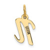 Lex & Lu 14k Yellow Gold Small Script Initial N Charm - 3 - Lex & Lu