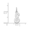 Lex & Lu 14k White Gold Small Script Initial E Charm - 3 - Lex & Lu