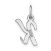 Lex & Lu 14k White Gold Small Script Initial K Charm - 4 - Lex & Lu