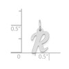 Lex & Lu 14k White Gold Small Script Initial R Charm - 3 - Lex & Lu