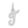 Lex & Lu 14k White Gold Small Script Initial T Charm - Lex & Lu