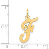 Lex & Lu 14k Yellow Gold Medium Script Initial F Charm - 4 - Lex & Lu