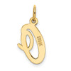 Lex & Lu 14k Yellow Gold Medium Script Initial O Charm - 3 - Lex & Lu