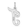 Lex & Lu 14k White Gold Medium Script Initial T Charm - 4 - Lex & Lu