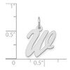 Lex & Lu 14k White Gold Medium Script Initial W Charm - 3 - Lex & Lu