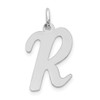 Lex & Lu 14k White Gold Large Script Initial R Charm - Lex & Lu