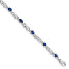 Lex & Lu 10k White Gold Diamond and Sapphire Gemstone Bracelet LAL12 - Lex & Lu