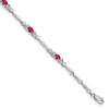 Lex & Lu 10k White Gold Diamond and Composite Ruby Bracelet - Lex & Lu