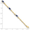 Lex & Lu 10k Yellow Gold Diamond and Sapphire Bracelet - 4 - Lex & Lu