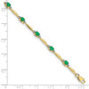 Lex & Lu 10k Yellow Gold Diamond and Emerald Oval Bracelet LAL21 - 4 - Lex & Lu