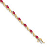 Lex & Lu 10k Yellow Gold Diamond and Ruby Bracelet - Lex & Lu