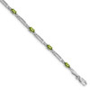 Lex & Lu 10k White Gold Diamond/Peridot Bracelet - Lex & Lu