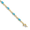 Lex & Lu 10k Yellow Gold Blue Topaz & Diamond Bracelet - Lex & Lu