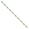 Lex & Lu 10k Yellow Gold Blue Topaz & Diamond Bracelet - 2 - Lex & Lu