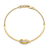 Lex & Lu 14k Yellow Gold Polished Moon and Star Diamond 7'' w/.5'' Ext. Bracelet - 2 - Lex & Lu