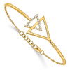 Lex & Lu 14k Yellow Gold Polished Triangle Diamond 7'' w/.5'' Ext. Bracelet - Lex & Lu