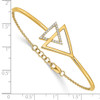 Lex & Lu 14k Yellow Gold Polished Triangle Diamond 7'' w/.5'' Ext. Bracelet - 3 - Lex & Lu