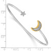 Lex & Lu 14k Two-tone Gold Moon w/Star Diamond Cuff Bangle - 4 - Lex & Lu