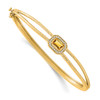 Lex & Lu 14k Yellow Gold Citrine and Diamond Bangle LAL97 - Lex & Lu