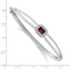 Lex & Lu 14k White Gold Garnet and Diamond Bangle LAL98 - 2 - Lex & Lu