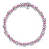 Lex & Lu 14k White Gold Created Pink Sapphire Bracelet - 4 - Lex & Lu