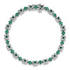 Lex & Lu 14k White Gold Created Emerald Bracelet - 4 - Lex & Lu