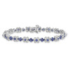 Lex & Lu 14k White Gold Created Sapphire Bracelet - 3 - Lex & Lu