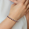 Lex & Lu 14k White Gold Garnet and Diamond Bracelet - 5 - Lex & Lu