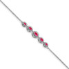 Lex & Lu 14k White Gold Ruby Bracelet - Lex & Lu