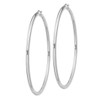 Lex & Lu Sterling Silver w/Rhodium 3mm Round Hoop Earrings LAL24238 - 2 - Lex & Lu