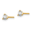 Lex & Lu 14k Yellow Gold 1/4ctw VS/SI, D E F, Lab Grown Diamond 3 Prong Earrings LAL387 - 2 - Lex & Lu