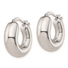 Lex & Lu Sterling Silver Polished Rhodium Plated Hollow Hoop Earrings LAL24246 - 2 - Lex & Lu