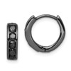 Lex & Lu Sterling Silver Black Rhodium Plated CZ Hinged Hoop Earrings LAL24251 - Lex & Lu