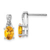 Lex & Lu 14k White Gold Citrine and Diamond Earrings LAL581 - Lex & Lu