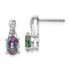 Lex & Lu 14k White Gold Mystic Fire Topaz and Diamond Earrings LAL583 - Lex & Lu