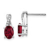 Lex & Lu 14k White Gold Ruby and Diamond Earrings LAL586 - Lex & Lu