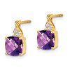 Lex & Lu 10k Yellow Gold Amethyst and Diamond Earrings LAL620 - 2 - Lex & Lu