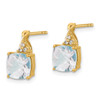 Lex & Lu 10k Yellow Gold Aquamarine and Diamond Earrings - 2 - Lex & Lu