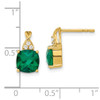 Lex & Lu 14k Yellow Gold Created Emerald and Diamond Earrings LAL627 - 4 - Lex & Lu
