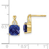 Lex & Lu 10k Yellow Gold Created Sapphire and Diamond Earrings LAL634 - 4 - Lex & Lu