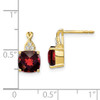 Lex & Lu 10k Yellow Gold Garnet and Diamond Earrings LAL636 - 4 - Lex & Lu