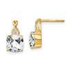 Lex & Lu 14k Yellow Gold White Topaz and Diamond Earrings - Lex & Lu